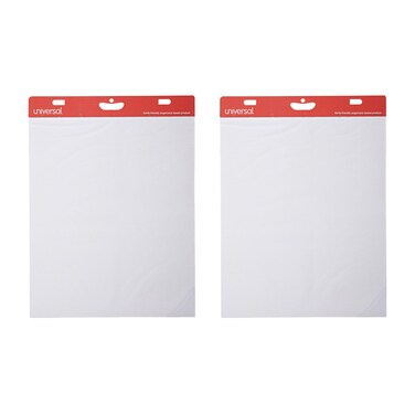 Universal UNV-35603 25 in. x 30 in. Unruled Self-Stick Easel Pad - White (2/Carton)