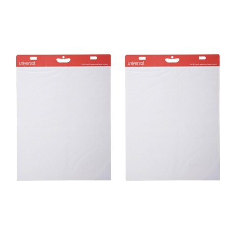 Universal UNV-35603 25 in. x 30 in. Unruled Self-Stick Easel Pad - White (2/Carton)