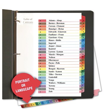 UNV24812 - Universal Table of Contents Dividers