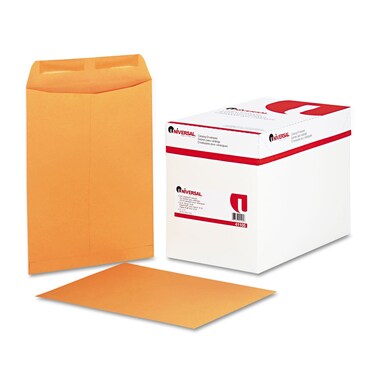 Universal 41105 Catalog Envelope, Center Seam, 9 x 12, Brown Kraft, 250/Box