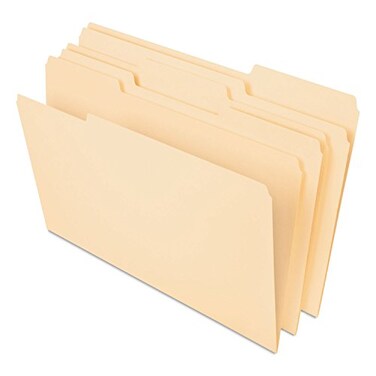Pendaflex File Folders, Legal Size, Manila, 1/3 Cut, 100/BX (753 1/3)
