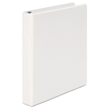 Universal Economy Round Ring View Binder, 3 Rings, 1" Capacity, 11 X 8.5, White, 6/Pack