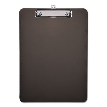 Universal 40311 Plastic Clipboard with Low Profile Clip, 1/2-Inch Cap, 8 1/2 x 11, Translucent Black