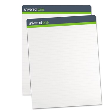 Universal 45602 Sugarcane Based Easel Pads, 1 Inch Rule, 27 x 34, White, 50 Sheets (Pack of 2 Pads)