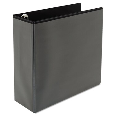 Universal UNV30753 4 in. Capacity 11 in. x 8.5 in. 3 Rings Deluxe Easy-to-Open D-Ring View Binder - Black