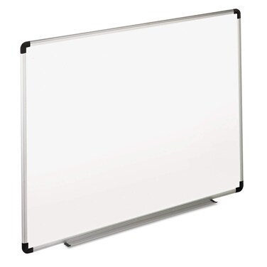 Universal 43724 Dry Erase Board, Melamine, 48 x 36, White, Black/Gray Aluminum/Plastic Frame