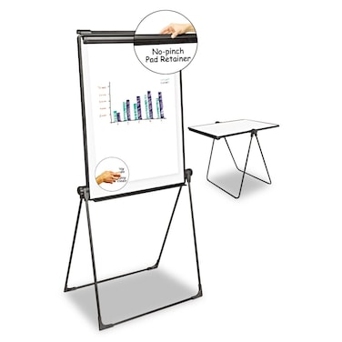 Universal UNV43030 29 in. x 41 in. Foldable Double-Sided Dry Erase Easel With 2 Configurations - White Surface/Black Plastic Frame