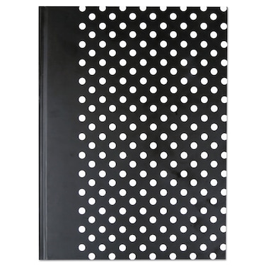 Universal UNV66350 10.25 in. x 7.63 in.1-Subject Wide/Legal Rule Casebound Hardcover Notebook - Black/White Cover