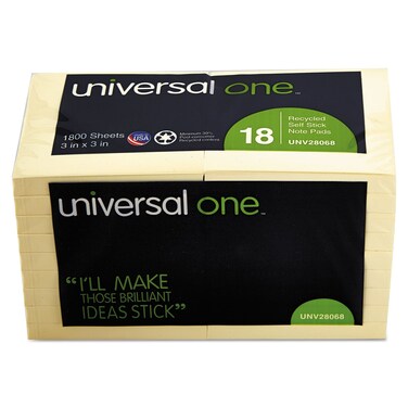 Universal Recycled Sticky Note Pads