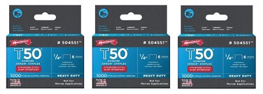 Pack of 3 Arrow Fastener 504SS1 1/4" T50 Stainless Steel Staples