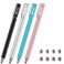 METRO Universal Stylus Pens for Touch Screens - High Sensitivity Capacitive Stylus Fiber Tips 2 in 1 Touch Screen Pen with 8 Extra Replaceable Tips for iPad iPhone and All Other Tablets &amp; Cell Phones