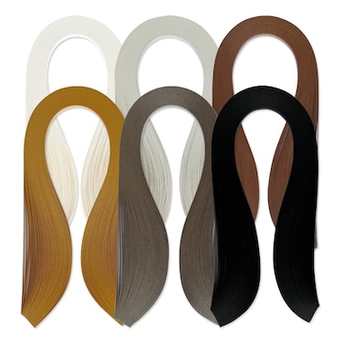 JUYA Single Color Quilling Strips Set 600 Strips 6 Colors 39cm Length/Strip Paper Width 3mm