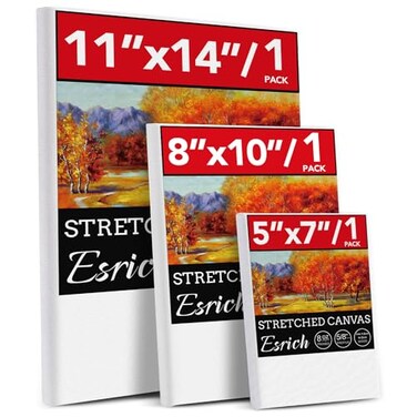 3 Pack Canvases for Painting with Multi Pack 11x14, 5x7, 8x10, Painting Canvas for Oil &amp; Acrylic Paint