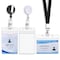 Mcyye 3 Pack Id Card Name Badge Holders Retractable Clip, Premium Badge Reel with 24 inches Pull Cord, Vertical &amp; Horizontal Clear Id Card Protector with Black Lanyard, No Paper Card, Combine Freely