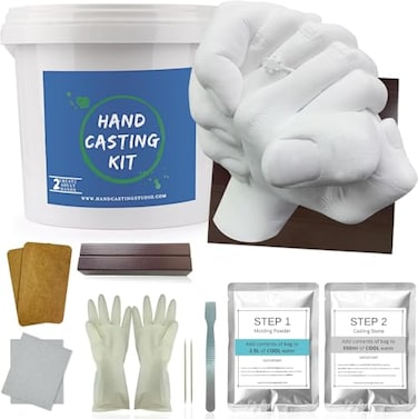 Hand Casting Kit Couples   Keepsake Hand Mold kit Couples for Holiday Activities, with Base &amp; Card Stand Molding Kits for Adults, Wedding, Friends, Plaster Hand Mold Casting Kit