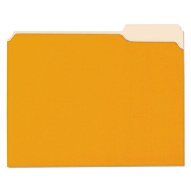 Universal One File Folders, 1/3 Cut One-Ply Top Tab, Letter, Orange/Light Orange, 100/Box