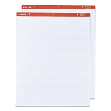 Universal UNV35601 27 in. x 34 in. Easel Pads/Flip Charts - White (2/Carton)