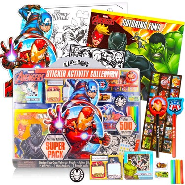 Marvel Avengers Activity Set for Kids - Ultimate Superhero Arts and Crafts Bundle with Activity Book, Pads, Stickers, and More