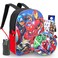 Avengers Backpack with Lunch Box Set - Bundle with 16" Marvel Bag, Lunch Bag, Water Pouch, Stickers, More   Spiderman Superhero School Supplies