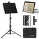K KASONIC - Dual-Use Folding Sheet Music Stand &amp; Desktop Book Stand with Portable Carrying Bag, Sheet Music Folder &amp; Clip Holder (Black)