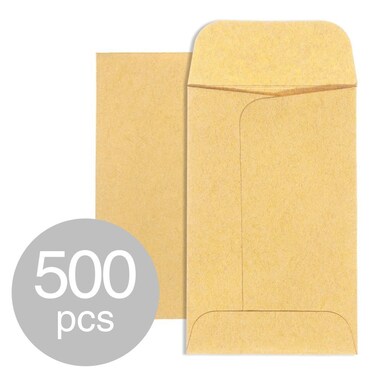 ACSTEP #1 Small Coin Envelopes 2-1/4 x 3-1/2, Kraft Mini Key Envelopes with Gummed Flap in Brown, Seed Packets Envelopes for Storing Seeds, Tip Envelopes for Cash 500pcs