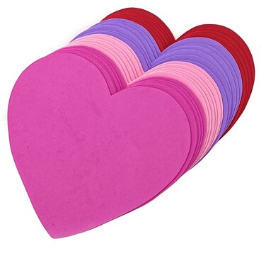 Foam Hearts for Crafts 6" Foam Shapes for Crafts Foam Paper for Crafts Heart Shaped Paper for Valentine Crafts Valentines Day Crafts Heart Cardstock Valentine Day Decoration Valentine Heart (24 Pcs)