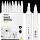 SFAIH Acrylic White Paint Pens - 8 Pack 2-3MM Medium Tip &amp; 0.7MM Extra Fine White Paint Marker for Rock Painting, Wood, Metal, Fabric, Plastic, Canvas, Glass, Ceramic, Diy Crafts