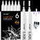 SFAIH White Liquid Chalk Markers - 6 Wet Erase Chalkboard Markers for Signs, Windows, Glass, Chalk Pens with 20 Chalkboard Labels, Reversible Tips - 4.5-6mm Reversible Bullet &amp; Chisel Tips, Non Toxic