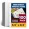 Office Werks 100 Pack of Heavyweight Clear Mini Sheet Protectors, 5.5" x 8.5", Top Load, Reinforced Holes, Acid-Free/Archival Safe, Plastic Sleeves for Binders Documents