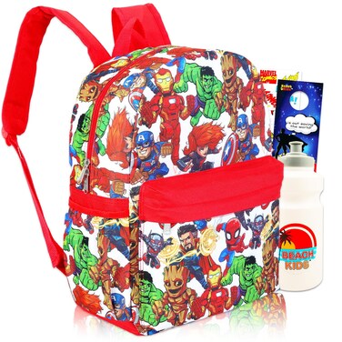 Avengers Backpack Set: 16" Marvel Bag, Bottle, More   Spiderman School Supplies