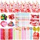 UMEELR 28 Pack Valentine's Day Stationery Gift Set, Include Pencil Eraser Sharpener Ruler Stamper Foam Sticker Greeting Card for Kids Valentine's School Classroom Prize, Valentine Gift Exchange