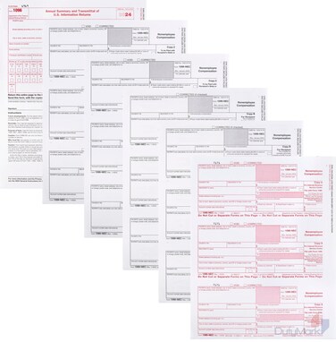 1099 NEC Forms 2024, 50 Pack 3 Part Laser Tax Forms Kit Pack of Federal/State Copy's, 1096's. Great for QuickBooks and Accounting Software, 2024, 1099-NEC 50 Pack