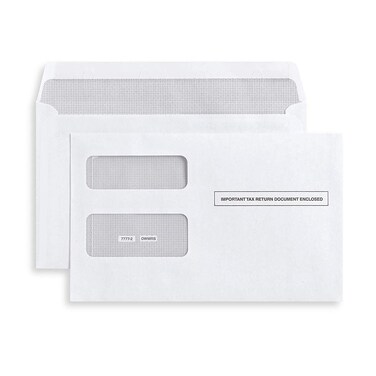 100 Tax Envelopes Self-Seal For 1099 MISC, 1099-R &amp; DIV - INT, 1095, Double-Window Security For Quickbooks or Tax Software - 5 5/8 Inch x 9 Inch,100pk