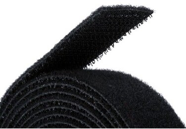 Reusable Hook &amp; Loop Strong Grip Fastener Roll 1" x 16' (1" Wide, 16 Feet Long) - Black