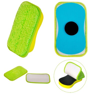 2 Packs Chalkboard Eraser - Washable Reusable Microfiber Eraser Cleaning Chalk/Markers/Duster Tool in Home Classroom Office Attached 2 Pcs Microfiber Cloth WP03