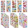 3D Stickers for Kids Toddlers 550+ Vivid Puffy Kids Stickers 24 Different Sheets, Colored 3D Stickers for Boys Girls Teachers, Reward, Craft Scrapbooking