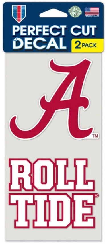 WinCraft NCAA University Alabama Crimson Tide 4" x 8" Die Cut Decals