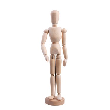 Cosmos 12" Wooden Articulated Figure Manikin Articulated Mannequin Artist Drawing Mannequin Model for Drawing Sketching Painting, with Stand/Base