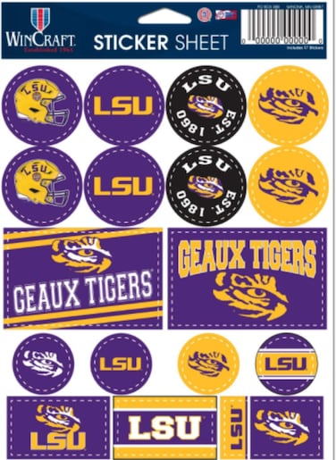 WinCraft NCAA Louisiana State University LSU Tigers 5" x 7" Variety Sticker Sheet