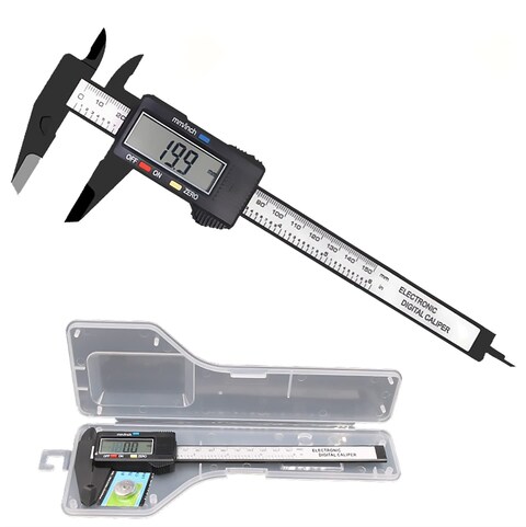 Simhevn Electronic Digital Calipers, inch and Millimeter Conversion,LCD Screen displays 0-6&quot; Caliper Measuring Tool, Automatic Shutdown, Suitable for DIY/Jewelry Measurement (New150mm Black Plastic)