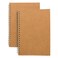 Soft Cover Spiral Notebook Journal 2-Pack, Blank Sketch Book Pad, Wirebound Memo Notepads Diary Notebook Planner with Unlined Paper, 100 Pages/ 50 Sheets, 7.5 inch x 5.1 inch (Brown)