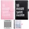 2PCS 100 Envelopes Money Saving Challenge, Envelopes Challenge Binder, Achieving Financial Goals with a Budget Binder and Cash Envelopes, Successfully Reach Your Savings Goals of $5,050 (Pink+Black)