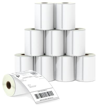 BETCKEY - Compatible DYMO 1744907 (4" x 6") Shipping Labels, Perforated, Compatible with DYMO Labelwriter 4XL Rollo &amp; Zebra, NOT Fit 5XL [10 Rolls/2200 Labels]