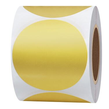 Hybsk 2 inch Matte Gold Labels Round Color Coding Dots Embossing Stickers Adhesive Label 300 Per Roll (Gold)