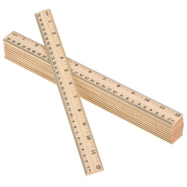 Outus 12 Pack Wood Ruler Bulk for Students Wooden School Rulers Gifts Office Classroom Measuring, 2 Scale, 12 Inch and 30 cm