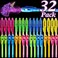 [ 2 Style ] 32 Pack Valentines Day Gifts for Kids Classroom Invisible Ink Pen with UV Black Light Secret Spy Pens Magic Disappearing Ink Markers School Supplies Kids Party Favors Boys Girls Exchange