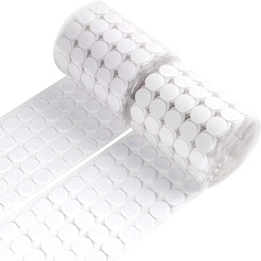 WXBOOM Self Adhesive Dots 1400pcs (700 Pairs) 0.79" Diameter White Hook &amp; Loop Dots Sticky Back 20mm for School Classroom Office Home