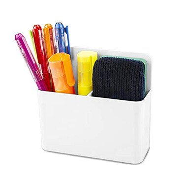 VieFantaisie Magnetic Dry Erase Marker Holder, Magnetic Pen Holder for Fridge, Magnetic Marker Holder, Whiteboard Marker Holder for Locker Accessories, School, Office, Home, Magnetic Cup,1 Pack, White