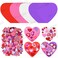 386 Pcs Valentine's Foam Heart Stickers Kit Includes 370 Pcs Glitter Self-Adhesive Heart Foam Stickers and 16 Pcs Colorful Large Foam Hearts for Valentine's Day Wedding DIY Craft Supplies