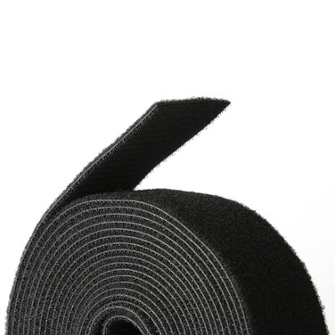 Reusable Hook &amp; Loop Strong Grip Fastener Roll 2" x 16' (2" Wide, 16 Feet Long) - Black